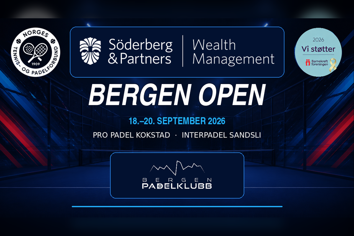 Bergen Open samler padel-Norge til kamp for Barnekreftforeningen